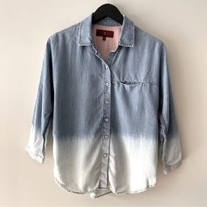 7 FOR ALL MANKIND LYOCELL TWO TONE BUTTON DOWN SHIRT